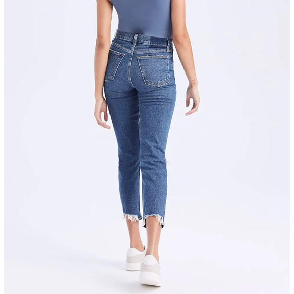 Abercrombie & Fitch High Rise Mom Jeans Distressed Dark‎ Destroy Size 27 - Picture 3 of 7